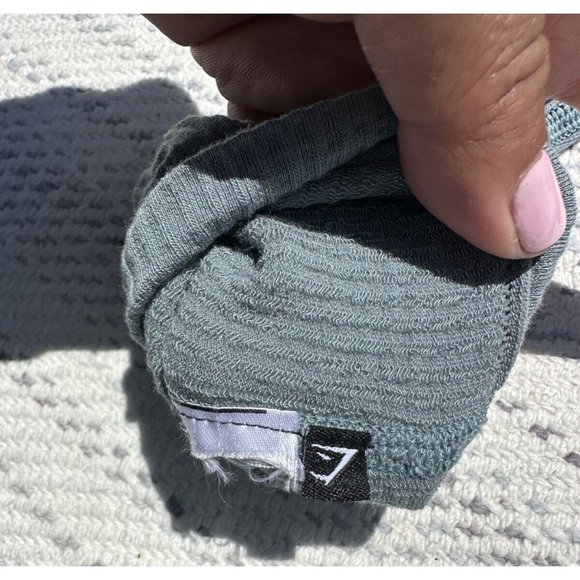 Gymshark Legging Women Small Green Ribbed Hight-waist Full Lengh Logo Activewear - Picture 5 of 9